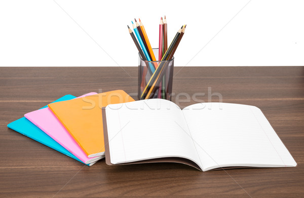 Stock photo: Pile of notebooks 