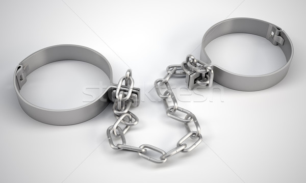 Rendered handcuffs. Close up view Stock photo © cherezoff
