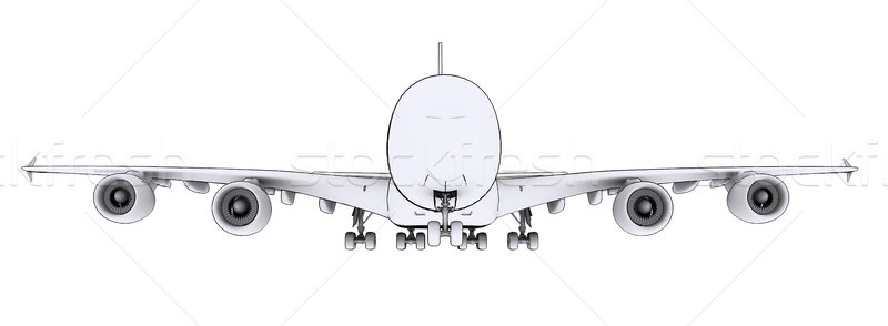 Groot witte vliegtuig geïsoleerd geven lijnen Stockfoto © cherezoff