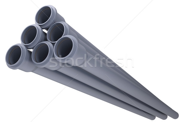Grey PVC sewer pipes Stock photo © cherezoff