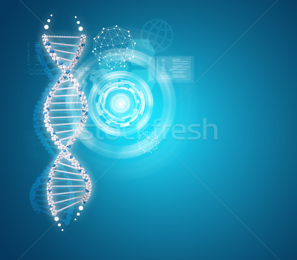 Human DNA. Background of white ring with hexagon Stock photo © cherezoff