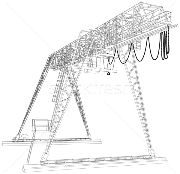 Macara wireframe vector 3D eps10 Imagine de stoc © cherezoff