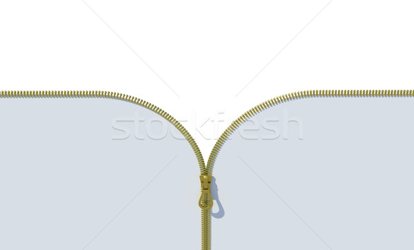 Golden zipper on white Stock photo © cherezoff