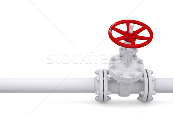 Vanne pipeline isolé blanche affaires Photo stock © cherezoff