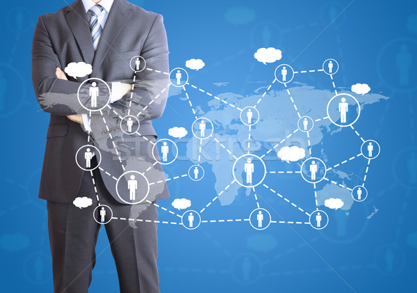 Businessman and network of contacts Stock photo © cherezoff