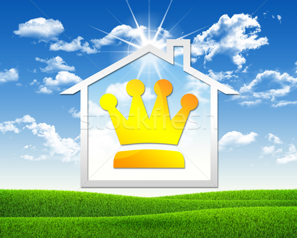 Symbol of crown and house Stock photo © cherezoff