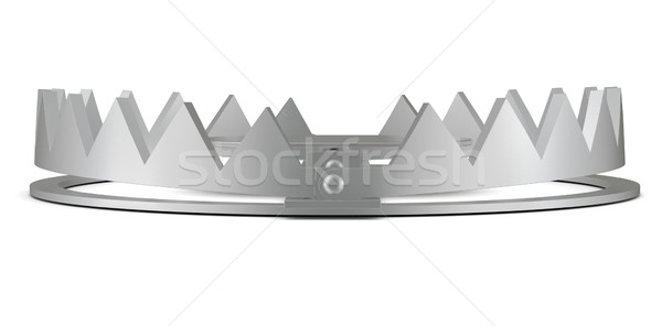 [[stock_photo]]: Ours · piège · blanche · chaîne · isolé