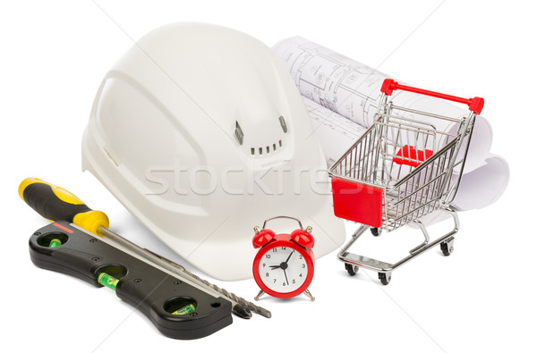Construction helmet and shopping cart  Stock photo © cherezoff