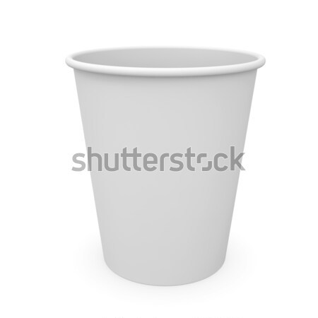 Stockfoto: Witte · papier · beker · geïsoleerd · geven · koffie