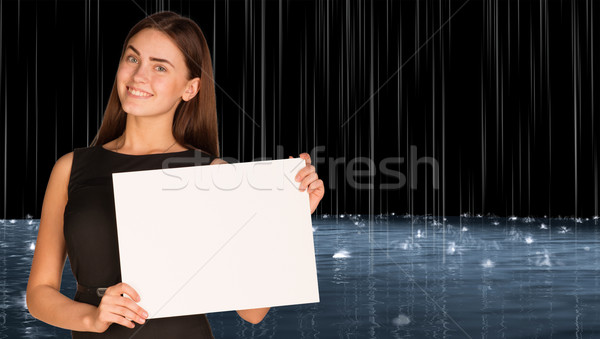 Femme d'affaires papier fiche pluie surface [[stock_photo]] © cherezoff