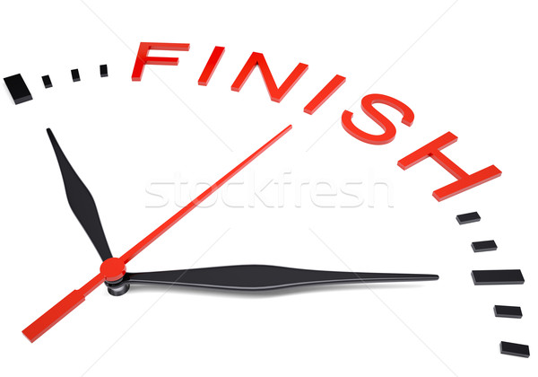 Stock photo: Clock with word finish