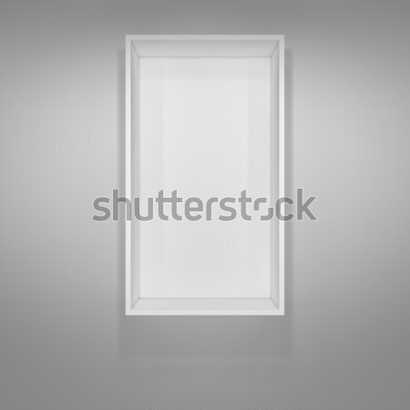 üres függőleges fehér könyvespolc szürke gradiens Stock fotó © cherezoff
