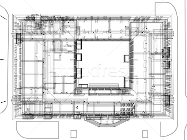 ストックフォト: 抽象的な · 建物 · 白 · eps · 10