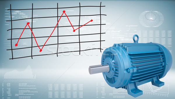 Electromotor and graph of price changes Stock photo © cherezoff