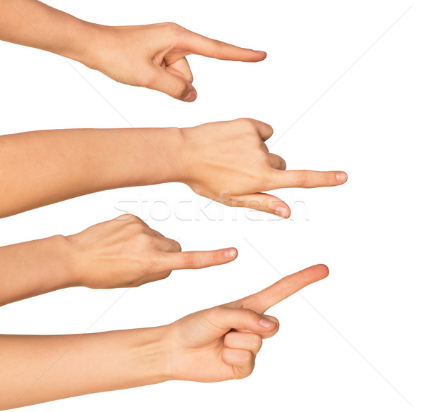 Vários indicação mãos isolado branco Foto stock © cherezoff