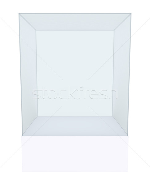 Glass cube on pedestal Stock photo © cherezoff