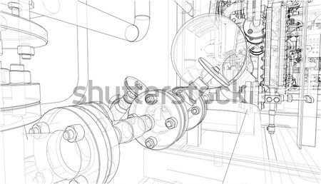 Industriali wireframe rendering 3d vettore formato Foto d'archivio © cherezoff