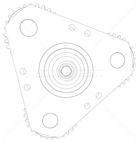 Sketch of wire-frame gears. Front view. Vector illustration  Stock photo © cherezoff