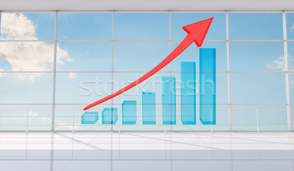 Graphical chart with arrow rising up Stock photo © cherezoff