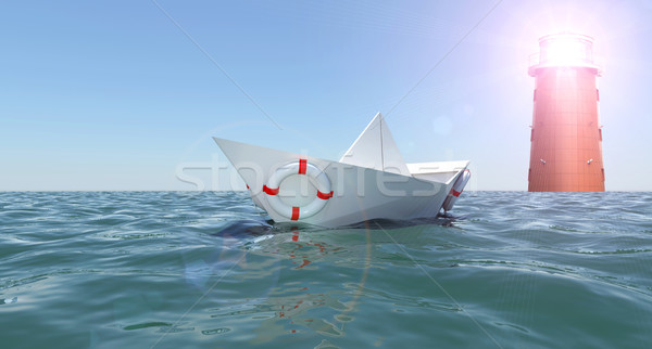 Paper boat in sea Stock photo © cherezoff