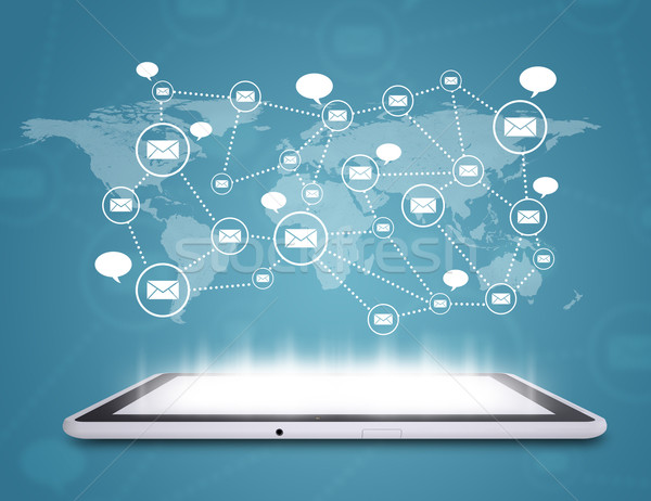 Tablet pc and contacts Stock photo © cherezoff
