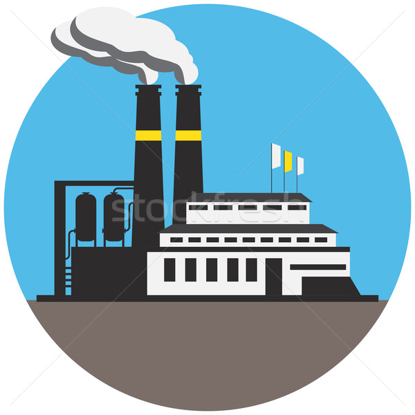 Színes gyár kép zászlók ipari Stock fotó © cherezoff