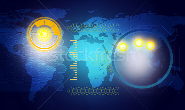 Holographic screen with world map Stock photo © cherezoff