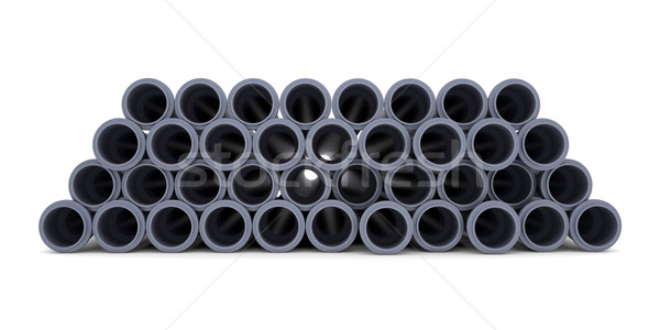 Grau Kanalisation Rohre isoliert Stock foto © cherezoff