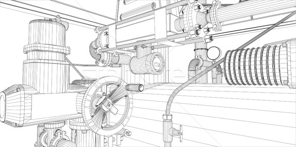 Drótváz ipari felszerlés fehér eps 10 Stock fotó © cherezoff