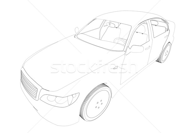 Grafic maşină model izolat alb top Imagine de stoc © cherezoff