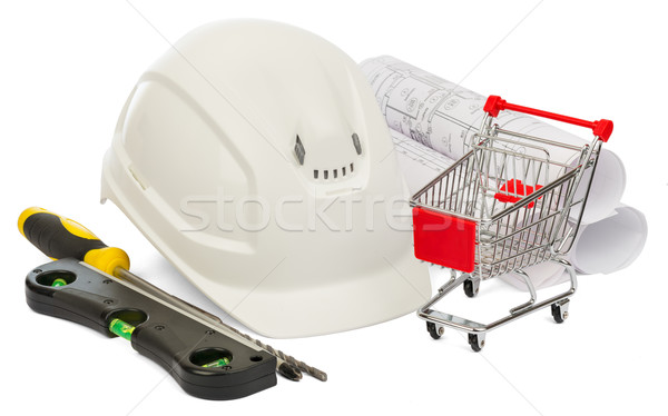 Construction helmet and shopping cart  Stock photo © cherezoff