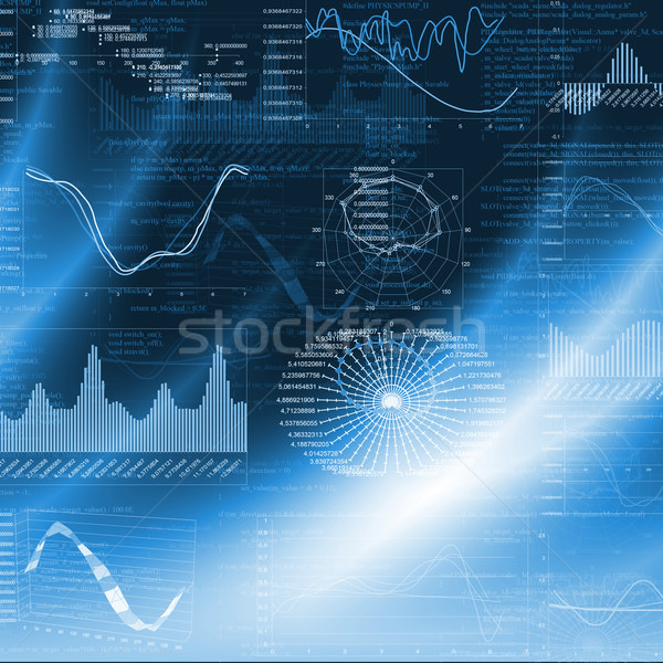 Grafiki niebieski globalny gospodarki Pokaż ekranu Zdjęcia stock © cherezoff