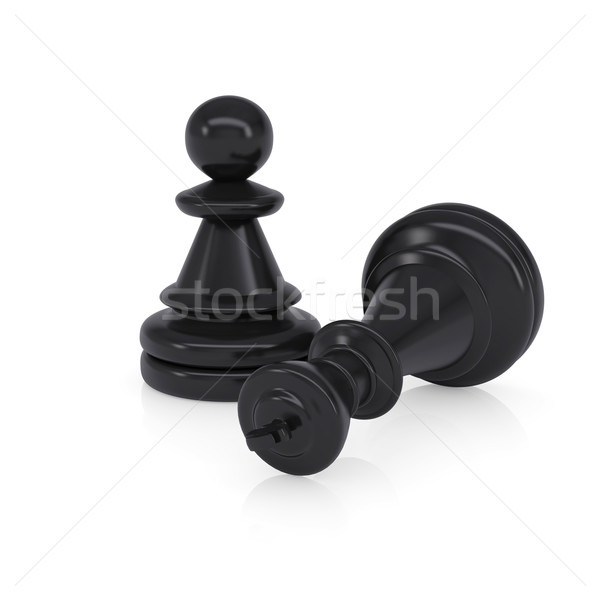 Black defeated chess king is near pawns Stock photo © cherezoff