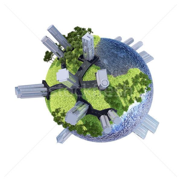 Business planet on white Stock photo © cherezoff