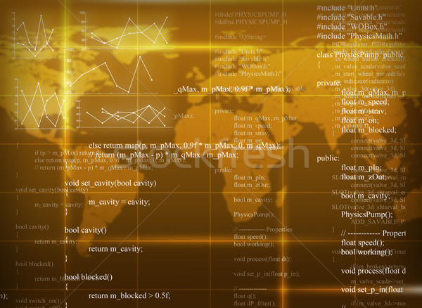 Yellow abstract background with world map Stock photo © cherezoff