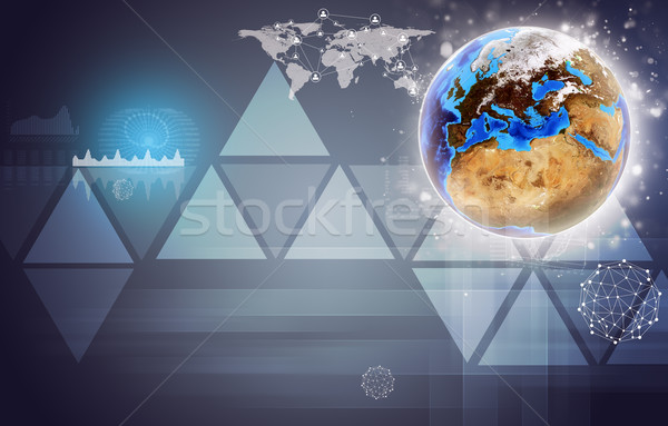 Earth with graphical charts Stock photo © cherezoff