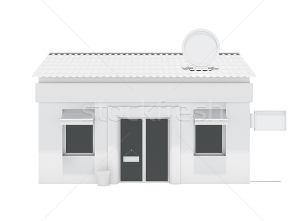 Stockfoto: Witte · store · gebouw · geïsoleerd · 3D