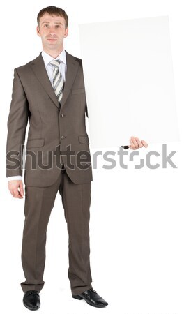 Businessman holding hands up to sides Stock photo © cherezoff
