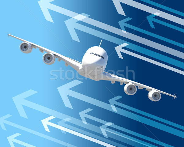 Front view of jet Stock photo © cherezoff