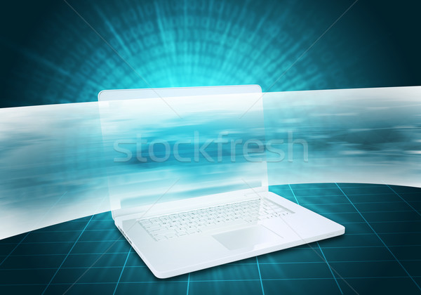 Virtual laptop and wide line Stock photo © cherezoff
