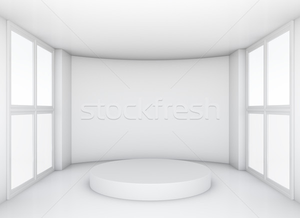 Pedestal in white clean room with windows Stock photo © cherezoff
