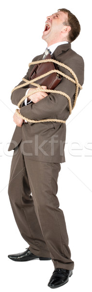 Businessman tied with rope Stock photo © cherezoff