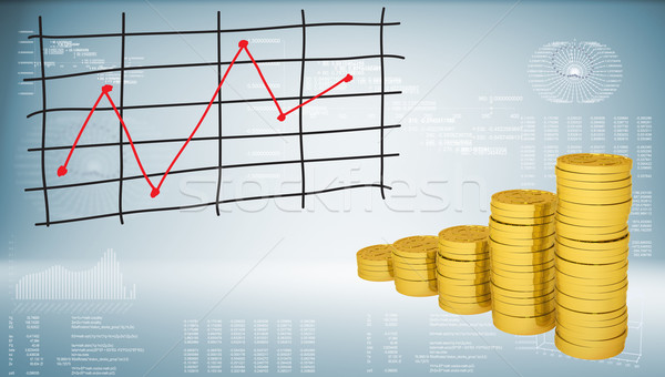 Gold coins and graph of price changes Stock photo © cherezoff