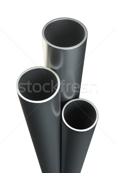Three metal pipes on white background Stock photo © cherezoff