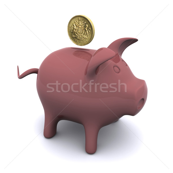 Zdjęcia stock: Monety · banku · piggy · działalności · polu · powrót · biały