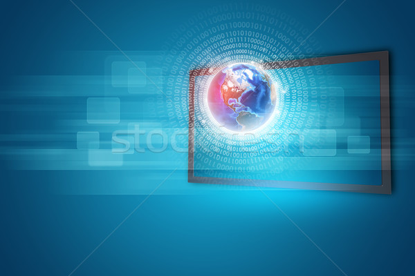 Foto stock: Pantalla · táctil · pantalla · mundo · azul · elemento · imagen