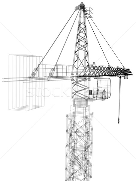 Tour construction grue vecteur 3D [[stock_photo]] © cherezoff