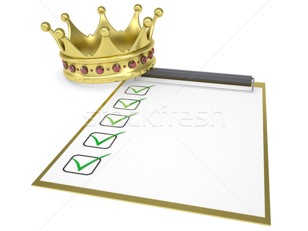 Crown on the checklist Stock photo © cherezoff