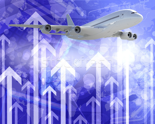 Bottom view of jet with arrows up Stock photo © cherezoff