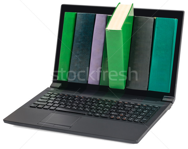 образование интернет библиотека изображение ноутбука Сток-фото © cherezoff